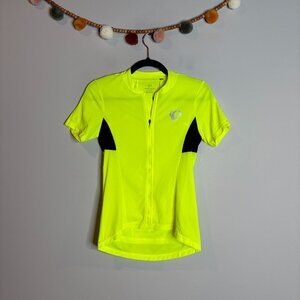 Pearl Izumi neon zip up cycling bicycle shirt